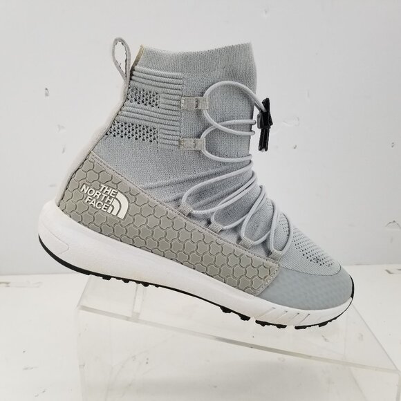 North Face WomansTouji Mid Lace Lightweight Sneaker Boot Grey White Sz 7 - Picture 1 of 10